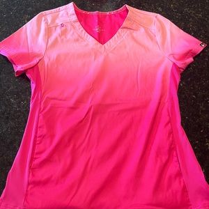 Pink ombré scrub top